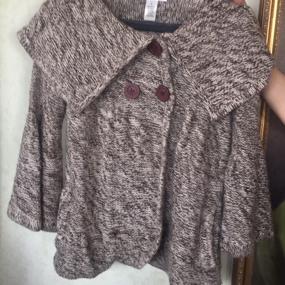 Unique  A line sweater cardigan with sparkle